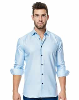 Luxury Shirt | Blue Long Sleeve - Business Casual | MAceoo Intenso