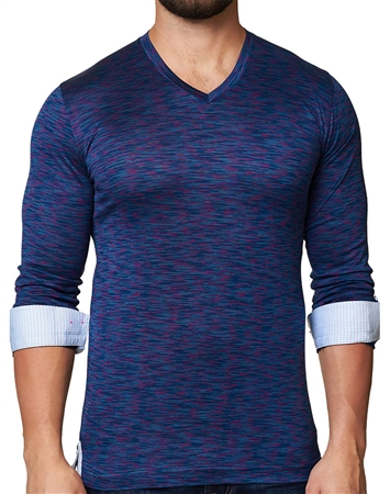 Men Casual Shirt - Purple V-Neck Shirt | Stylish T-Shirt | Maceoo Unrivaled