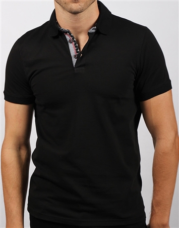 Modern Black Polo - Men's Luxury Black Polo | Austere by Eight-X