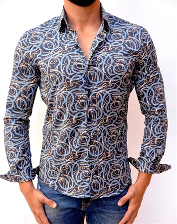 Baroque printed Design Shirt - Men Benitanni Italian Shirt