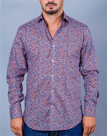 Shop Italian Fashion Shirt: men Floral Print Italian Luxury Shirt