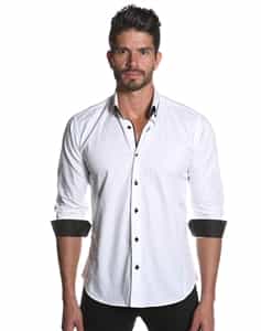 Jared Lang Shirts | Men White Dress Shirts- Dylan 008