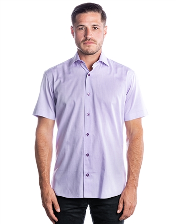 Luxury Purple Slim Fit Short Sleeve Woven | Designer Purple Dress Shirt ...