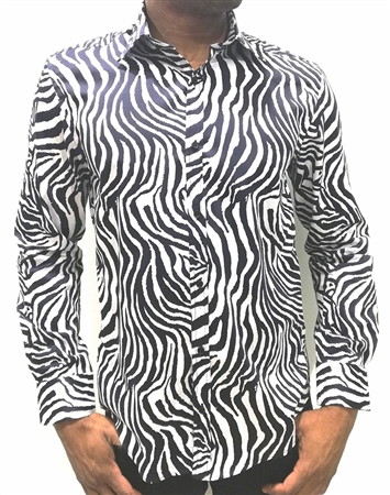 White And Black Zebra Print Shirt