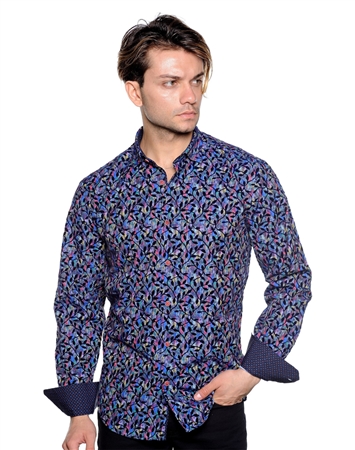 Fashionable Multicolored Dress Shirt | Mizumi Couture