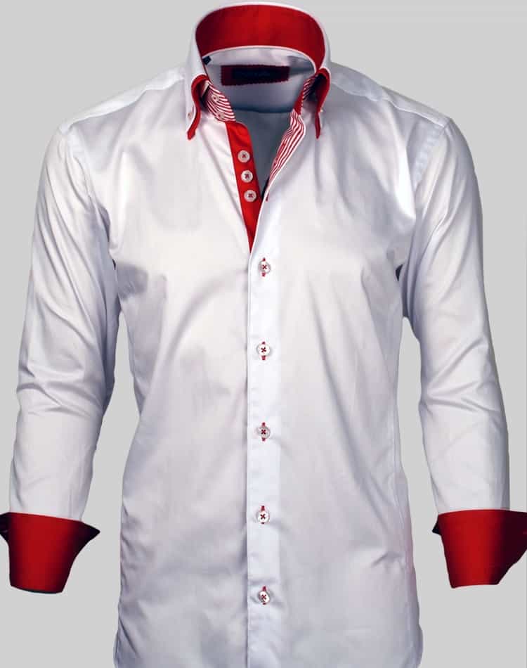 Via Uomo Shirts- Napoli white red shirt